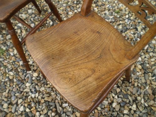 fig 2. Chairs Windsor East Anglian bar backs solid Elm c1880