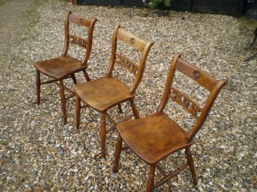 fig 4. Chairs Windsor East Anglian bar backs solid Elm c1880
