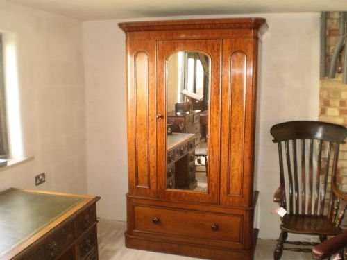 Wardrobe Victorian Plum Pudding Mahogany C1870