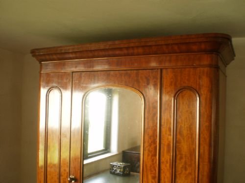 fig 1. Wardrobe Victorian Plum pudding Mahogany C1870