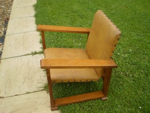 fig 1. Chair Art Deco Oak child's reclining chair c1920