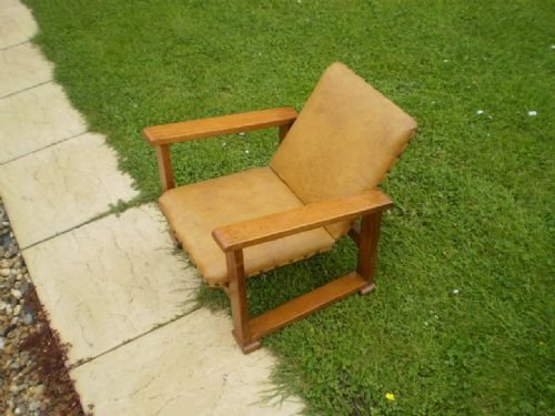 fig 2. Chair Art Deco Oak child's reclining chair c1920