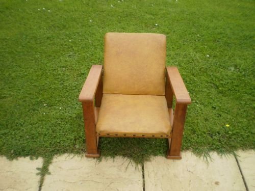 fig 3. Chair Art Deco Oak child's reclining chair c1920