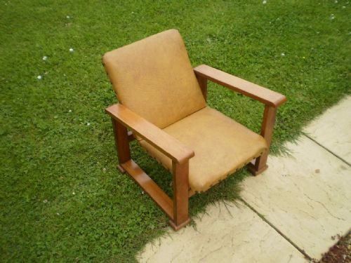 fig 4. Chair Art Deco Oak child's reclining chair c1920