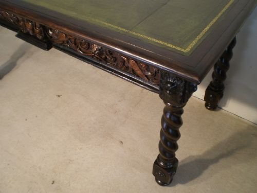 fig 3. Desk Table writing Victorian carved Oak c1880
