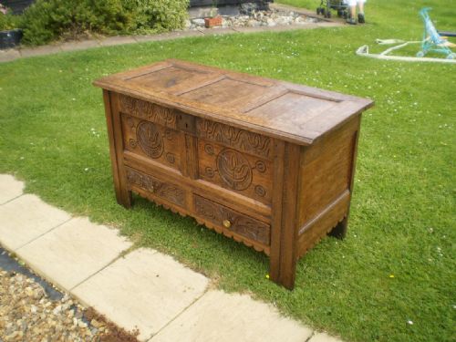 Chest Coffer Mule Chest George II Carved Oak C1720