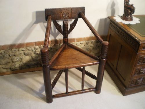 fig 4. chair early Victorian Oak turners chair c1840