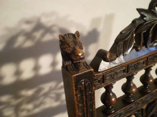 fig 1. Chairs Victorian Black forest carved Oak c1880