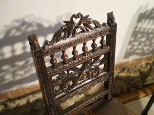 fig 2. Chairs Victorian Black forest carved Oak c1880