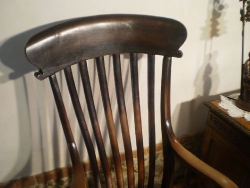 fig 2. Chair Windsor lathe back Grandfather chair Victorian Beech and Elm c1860