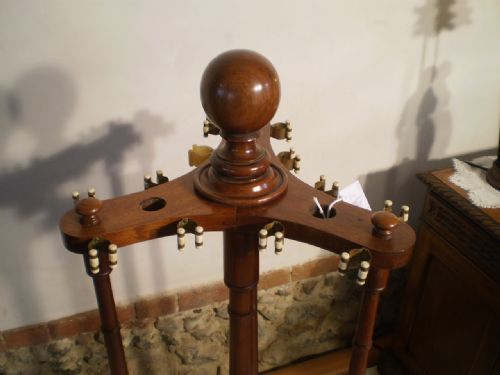 fig 1. Snooker cue stand revolving Victorian mahogany c1890