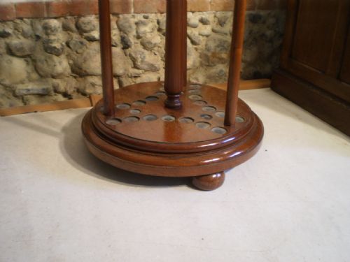 fig 4. Snooker cue stand revolving Victorian mahogany c1890