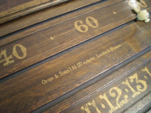 fig 1. Snooker scoreboard Victorian c1900 oak Orme and Sons
