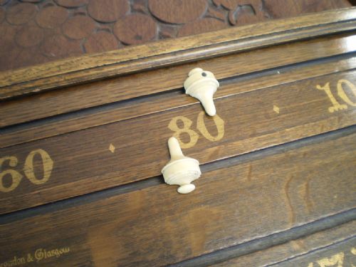 fig 4. Snooker scoreboard Victorian c1900 oak Orme and Sons