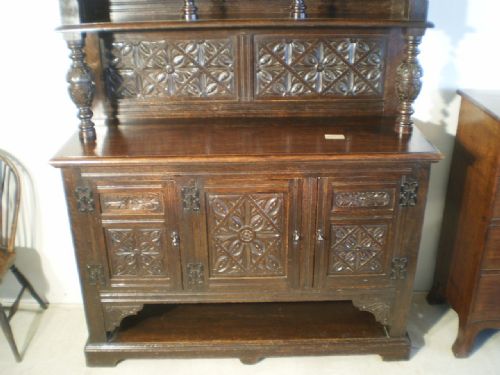 fig 1. Dresser sideboard carved Oak Victorian c1890