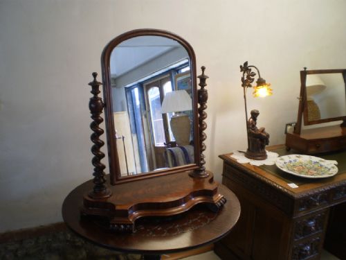 Mirror Victorian Mahogany Barley Twist Supports C1870