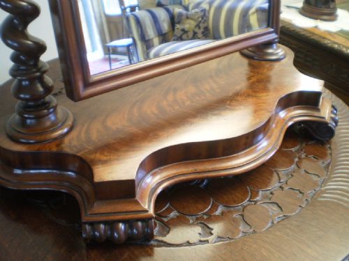 fig 1. Mirror Victorian Mahogany barley twist supports c1870