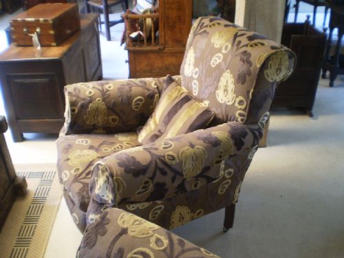 fig 2. Settee sofa 3 piece Victorian Chesterfield plus armchairs recently upholstered