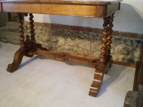 fig 1. Desk Table library table Walnut early Victorian by Miles and Edwards 1822-1844