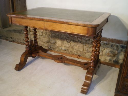 fig 4. Desk Table library table Walnut early Victorian by Miles and Edwards 1822-1844