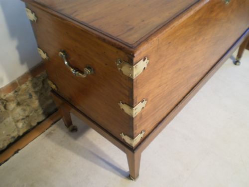fig 1. Chest trunk coffer blanket box campaign Camphor wood Regency c1820