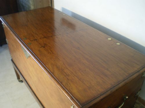 fig 4. Chest trunk coffer blanket box campaign Camphor wood Regency c1820