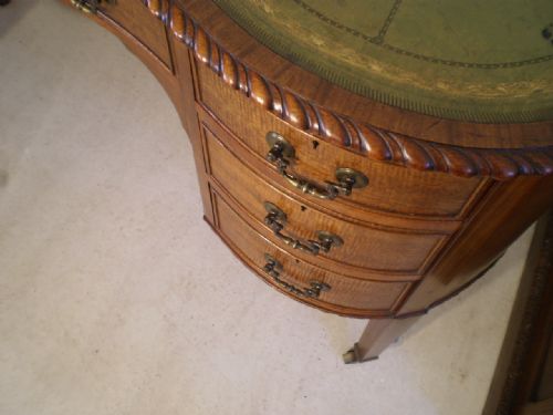 fig 1. Desk Edwardian Mahogany Kidney shaped c1910