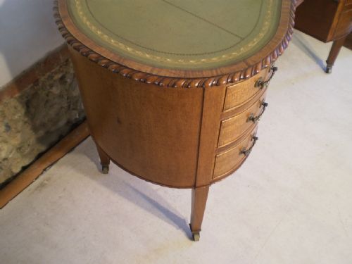 fig 3. Desk Edwardian Mahogany Kidney shaped c1910