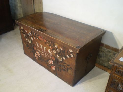 Chest Trunk Blanket Box Marriage Chest Oak Dated 1871
