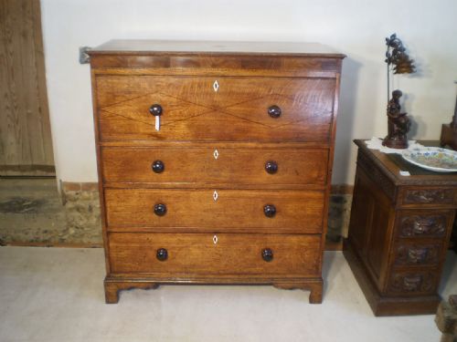 fig 1. Chest of drawers George III secretaire Oak c1800