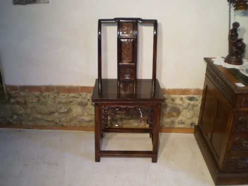 fig 4. Chair 19th century Elm Chinese side chair