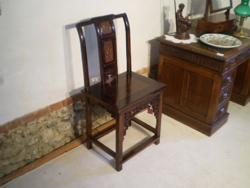 fig 3. Chair 19th century Elm Chinese side chair