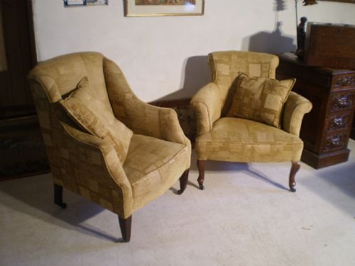 Chairs Victorian Armchairs Matched Pair C 1890