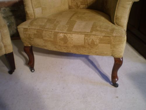 fig 3. Chairs Victorian armchairs matched pair c 1890