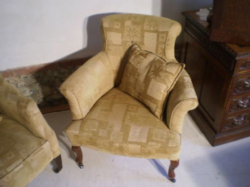 fig 4. Chairs Victorian armchairs matched pair c 1890
