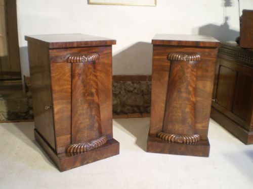 fig 2. Cabinets bedside cupboards Mahogany William IV pedestal cabinets c1830