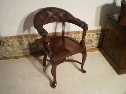 Chair Desk Edwardian Dated 1903 Walnut Railway Interest L & N W R Y