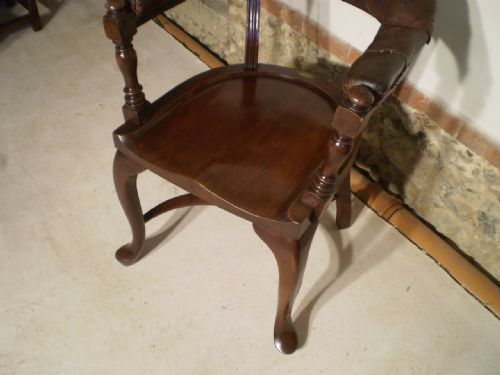 fig 1. Chair desk Edwardian dated 1903 Walnut railway interest L & N W R Y