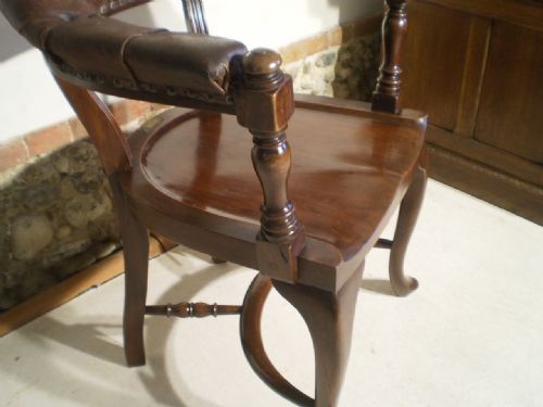 fig 3. Chair desk Edwardian dated 1903 Walnut railway interest L & N W R Y
