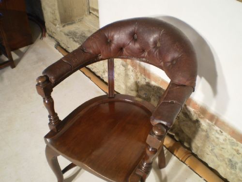 fig 4. Chair desk Edwardian dated 1903 Walnut railway interest L & N W R Y