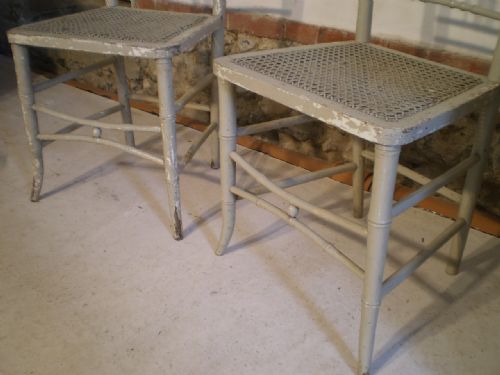 fig 1. Chairs Pair of Regency Faux Bamboo chairs in original paint c1825