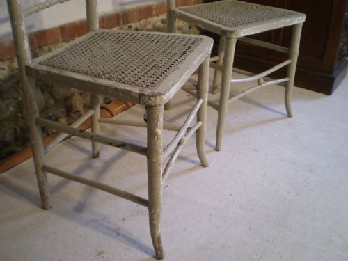 fig 3. Chairs Pair of Regency Faux Bamboo chairs in original paint c1825