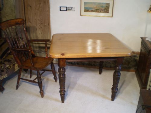Table Victorian Pine Scrub Top Kitchen Table C1890