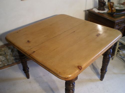 fig 1. Table Victorian Pine scrub top kitchen table c1890