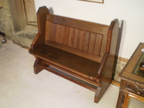 fig 1. pew bench settle Victorian Pitch Pine c1870