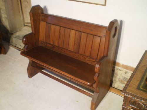 Pew Bench Settle Victorian Pitch Pine C1870