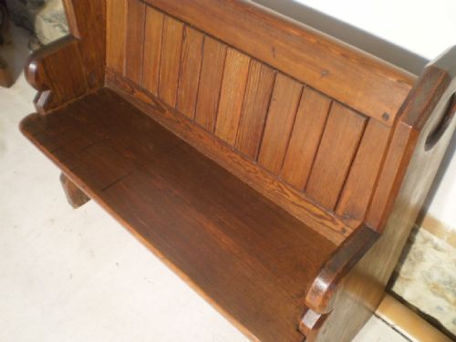 fig 4. Pew Bench settle Victorian Pitch Pine c1870