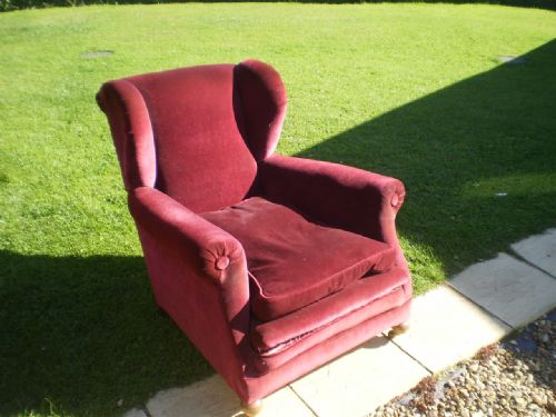 Chair Victorian Wingback Armchair for Re Covering C1890