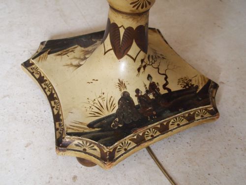 fig 1. Standard lamp c1920 chinoiserie pattern and original shade