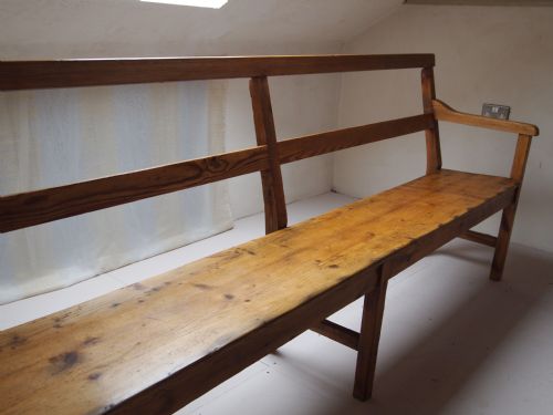 Bench Settle Victorian Pine Railway Bench C1890